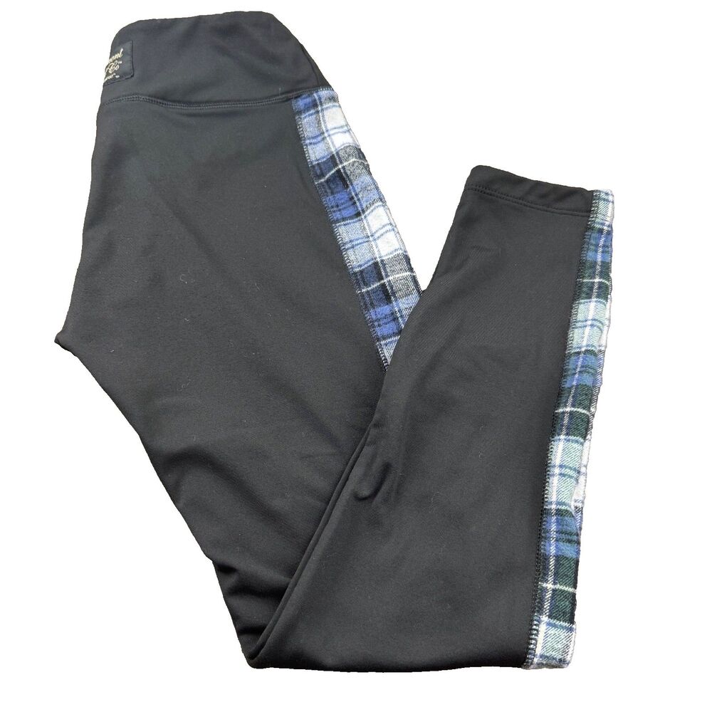 Vermont Flannel Co. Legging Plaid Flannel Trim Women's S Black Lined Cozy Preppy